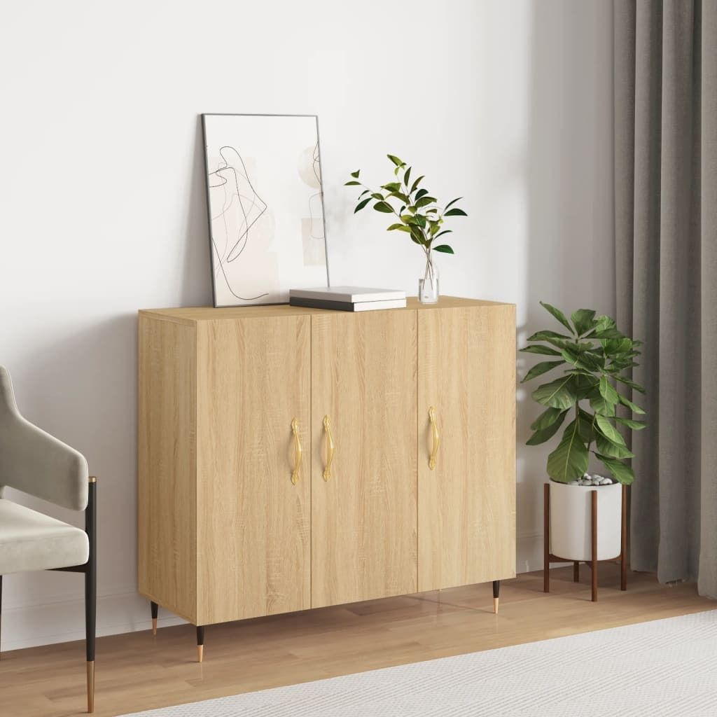 Maison Exclusive - Sideboard Sonoma-Eiche 90x34x80 cm Holzwerkstoff