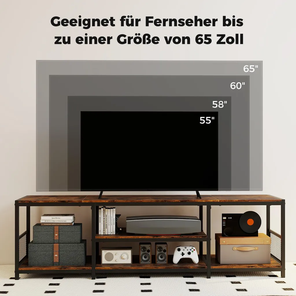 Table TV avec compartiments de rangement ouverts pour salon chic - 4