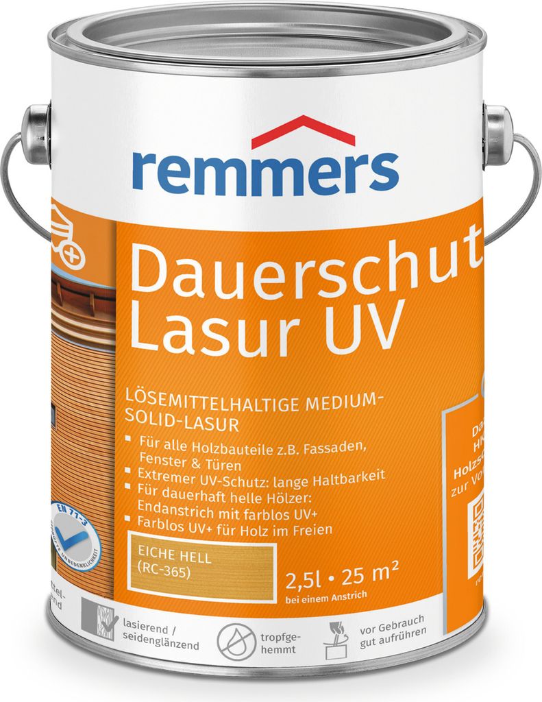 Remmers Dauerschutz-Lasur UV eiche hell (RC-365) 2,5 l, Holzlasur