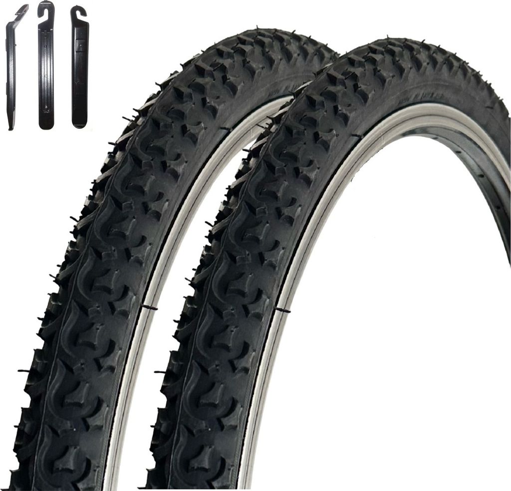 2 x VEE Rubber V123 26" Fahrradreifen Schwarz 47-559 (26 x 1.75) inkl. maxxi4you Reifenheberr