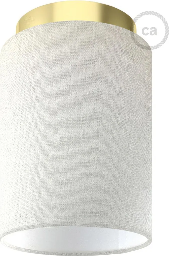 Fermaluce Metal Cilindro: Lampada da Parete in Tessuto e Metallo