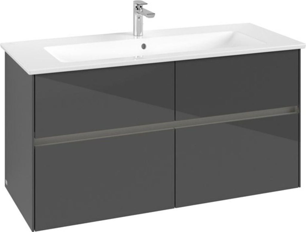 V&B Waschtischunterschrank Collaro 116,1x61x48cm, WT mi, LED 8,6W, glo Gr