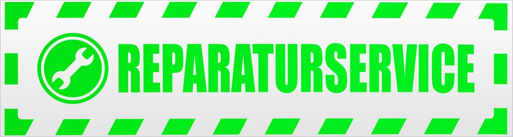 Kiwistar Reparaturservice gestreift Magnetschild Schild magnetisch - 60cm Neongrün - Magnetfolie für Auto PKW Kfz