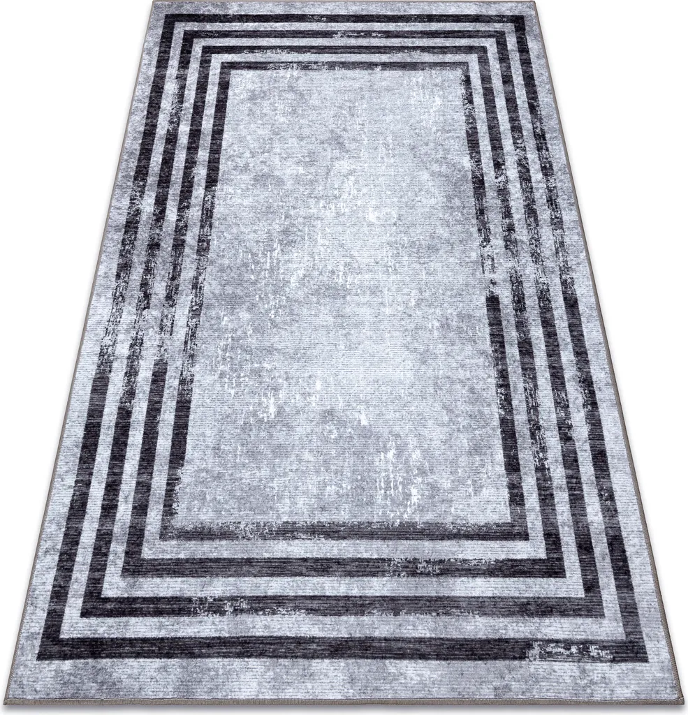 MIRO 51325.805 Tapis Lavable Géométrique Gris - 160x220 cm Antidérapant