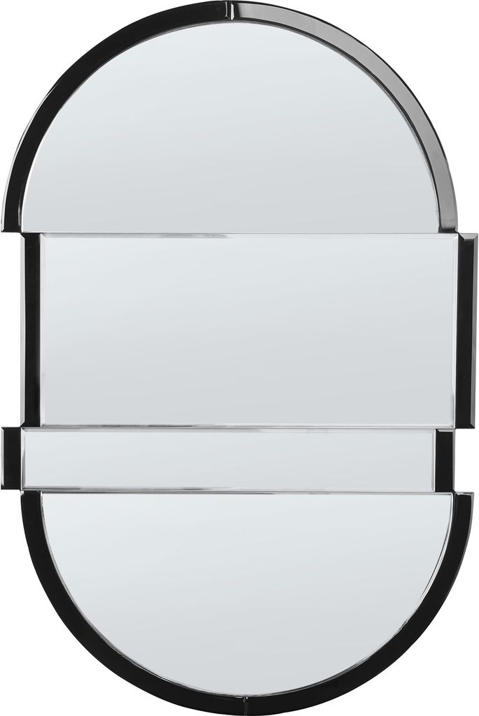 BELIANI Wandspiegel Schwarz Glas Asymmetrisch 60 x 90 cm mit Schmalem Rahmen Modern Wohnzimmer Schlafzimmer Flur Esszimmer Wanddeko Hängespiegel