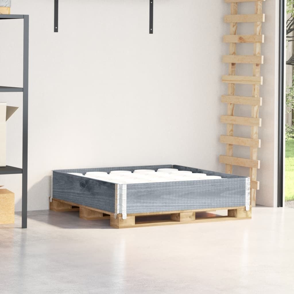 CLORIS Paletten-Aufsatzrahmen Grau 100x100 cm Massivholz Kiefer - Gartenboxen 4010287