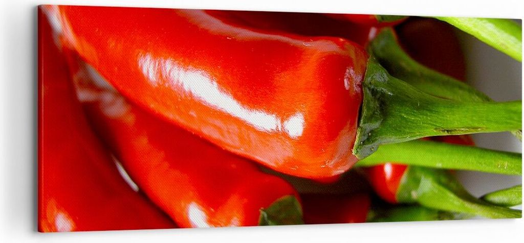 Bild auf Leinwand - Leinwandbild - Gemüse würzig Chili - 120x50cm - Wand Bild - Wanddeko - Leinwanddruck - Bilder - Kunstdruck - Wanddekoration -...