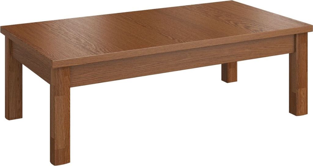 Wohnzimmertisch Eiche teilmassiv Farbe: Walnuss 40x120x70 cm