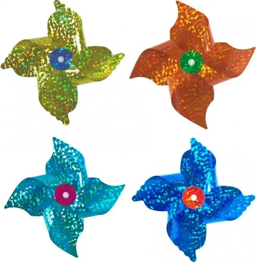 Éolienne de jardin holographique HOL4 lot de 10 moulins répulsifs