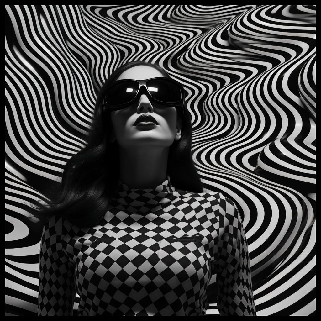 Poster 90x90cm Kontrast durch Schwarze Brille
