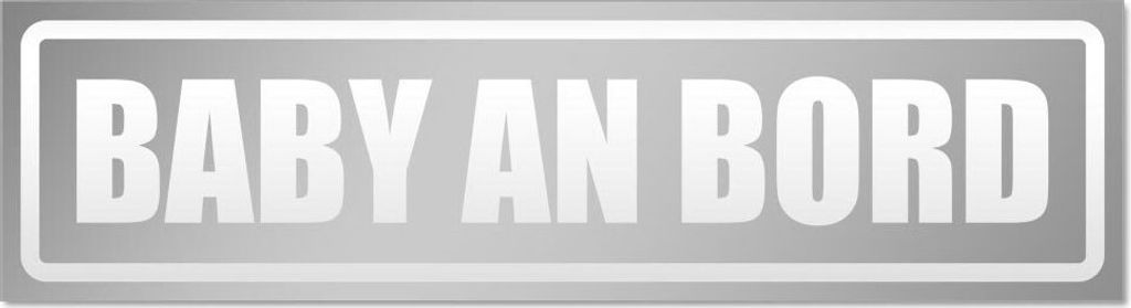 Kiwistar Baby an Bord invertiert Magnetschild Schild magnetisch - 30cm Silber - Magnetfolie für Auto PKW Kfz