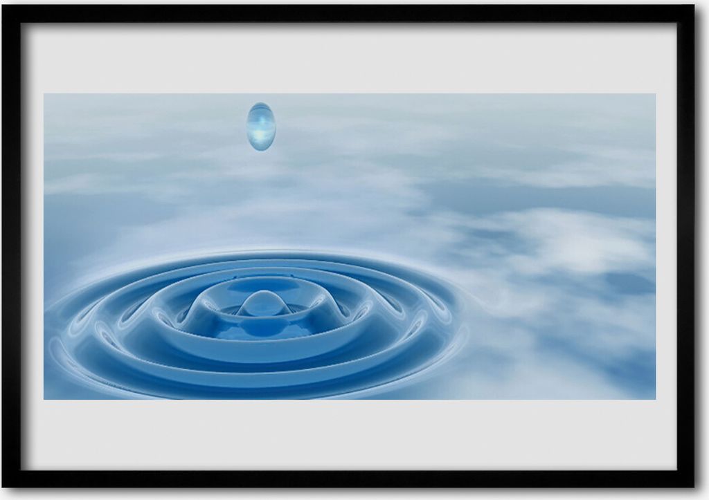 Bild 100x70 MDF-Rahmen Wandkunst Wasser-Kunst