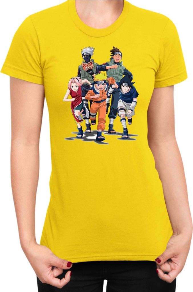 Damen T-Shirt Naruto Team 7 04, Lady M / Gelb