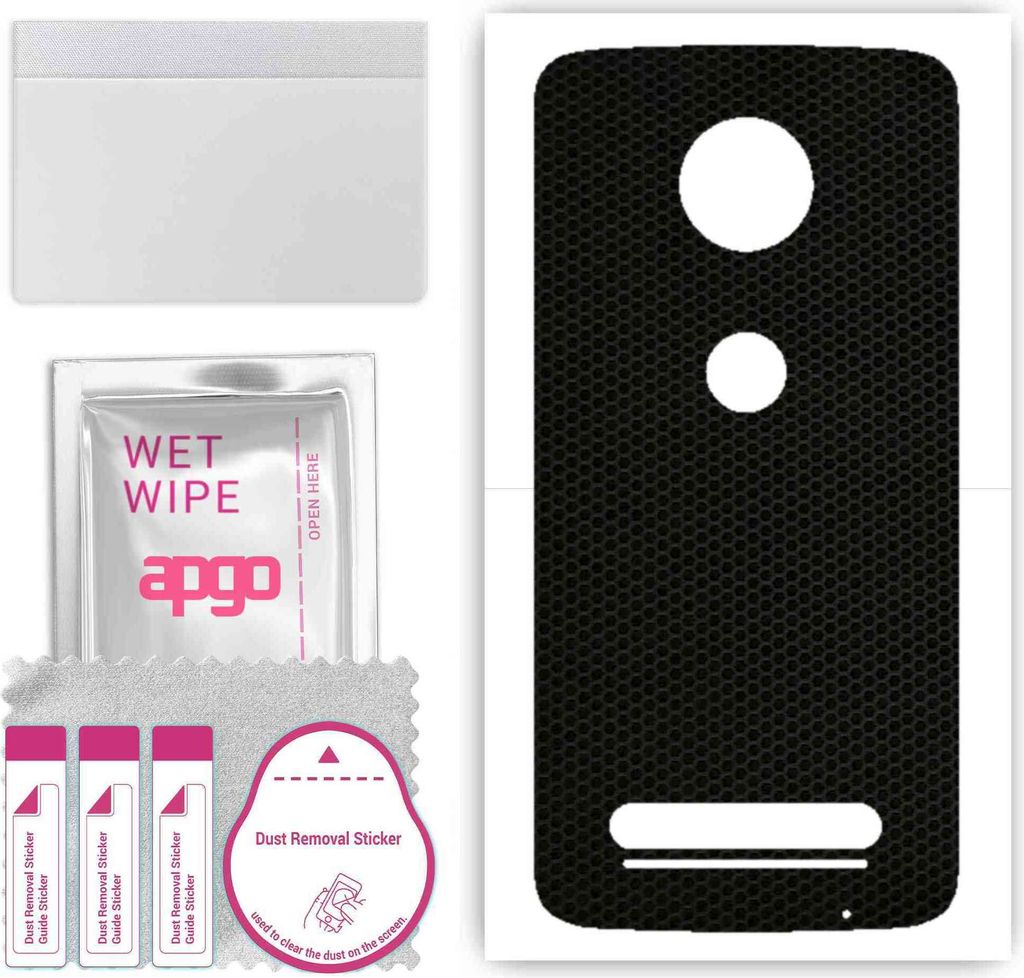 apgo Rückseite Schutzfolie, Skin, kompatibel mit Motorola Moto Z2 Play, Hinten Displayschutzfolie aus Vinylfolie, kratzfest, einfache Montage - Ma...