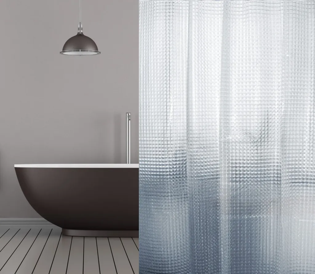 Tenda Doccia PEVA 180x230 cm Mosaico 3D Trasparente con Anelli