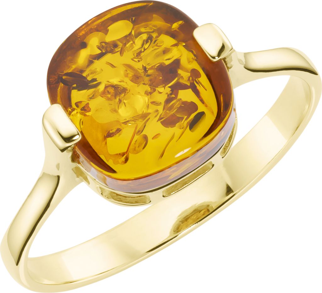 Ring Luigi Merano mit Bernstein, Gold 375 Braun 58