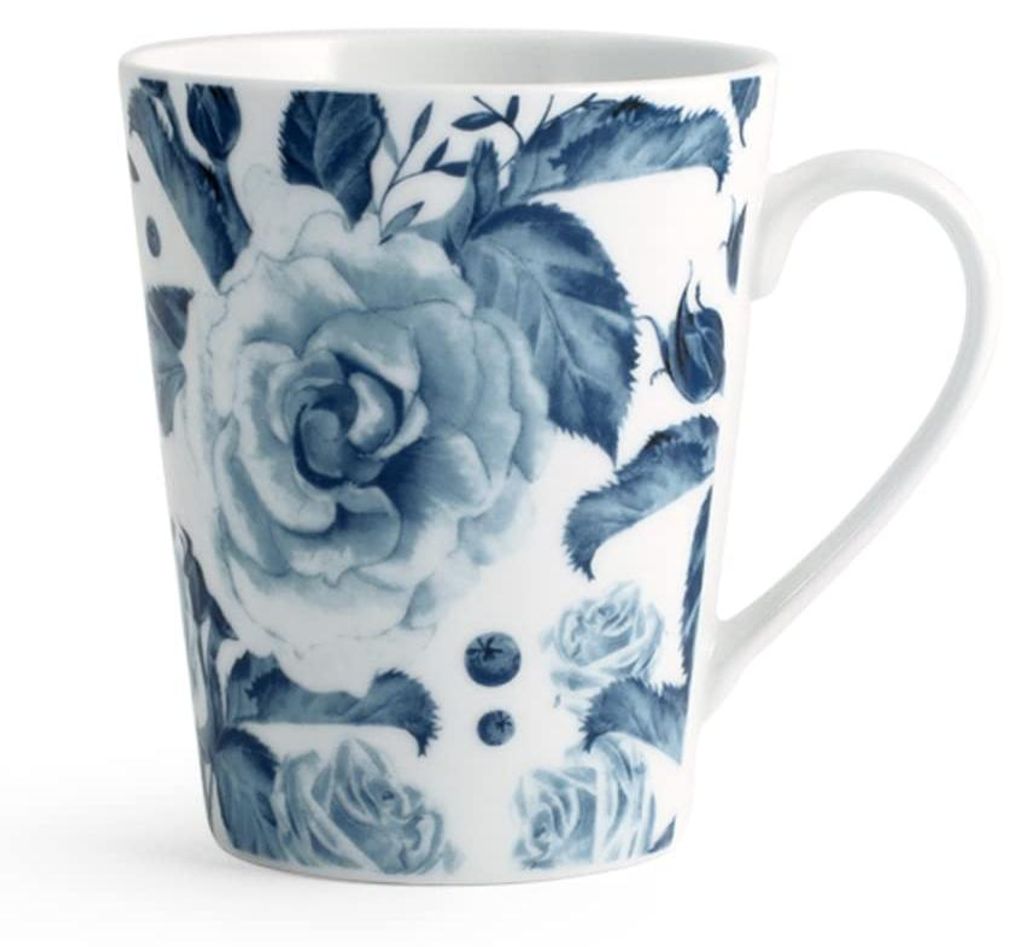 H&H 6er-Set Porzellanbecher blaue Rosen cc 370