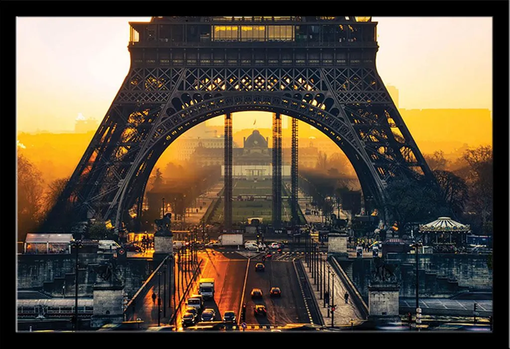 Poster Maxi Parigi Torre Eiffel Sunrise Cornice Nera Shinsuke 61x91