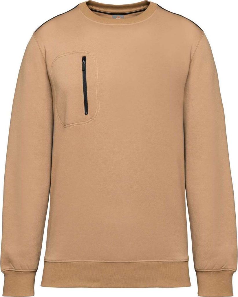 WK. Designed To Work Day To Day Uni-Sweatshirt mit kontrastfarbener zip Tasche