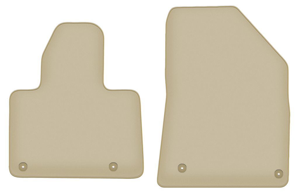 Velours-Fußmatten Vorne PREMIUM beige passend für Citroen C5 II X7 (2008-2017, Liftback, Limousine, Kombi, Tourer) – mit Befestigungen – pass...