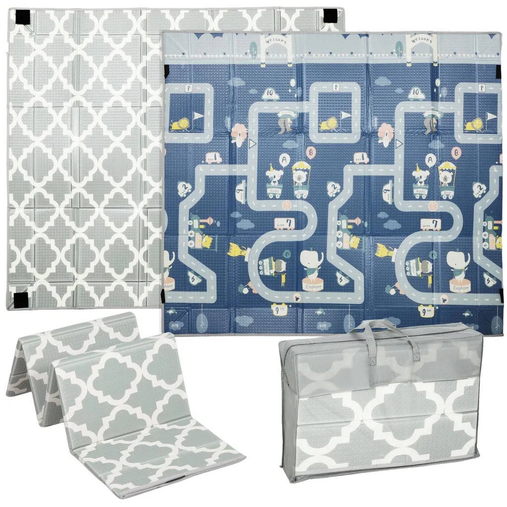 Tapis de sol en mousse pour bébé pliable et épais format XL coloré