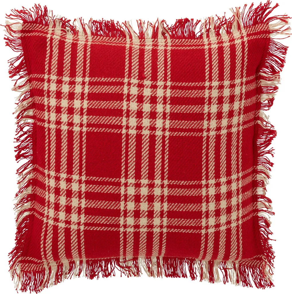 Coussin de Salon Cosy Rouge et Blanc pour Ambiance Hivernale J-Line