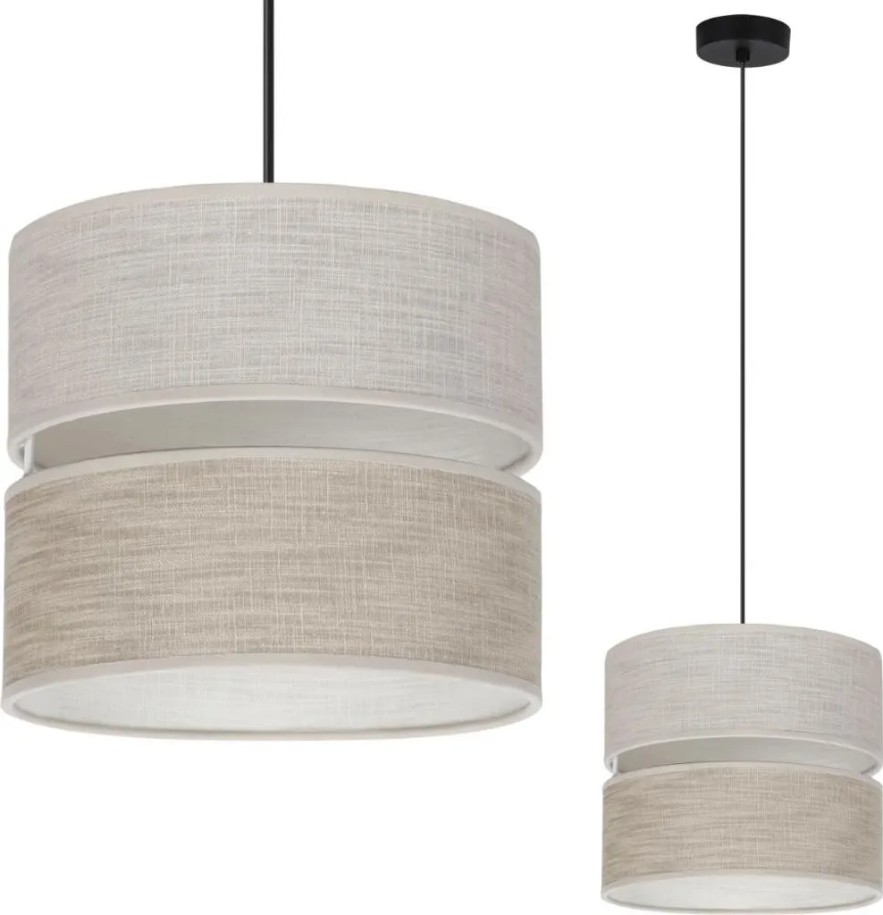 Suspension Len Duo noire et beige 20cm : finissez-en avec l'ombre portée