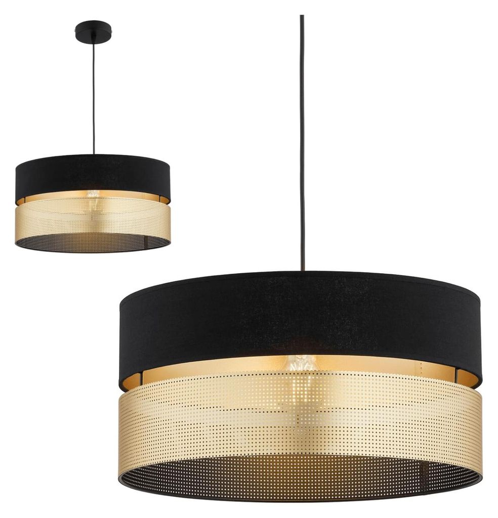 KAR-LIGHTING Pendelleuchte 1-flammig Schwarz‑Gold Metall Produktbild 