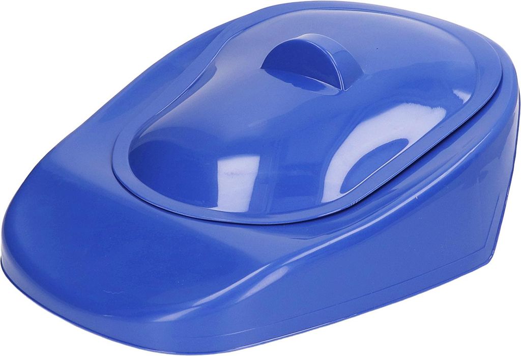 PP Bedpan Haushalt tragbare glatte ältere Patientenbettpfanne mit Deckelgriff für schwangere Frau dunkelblau