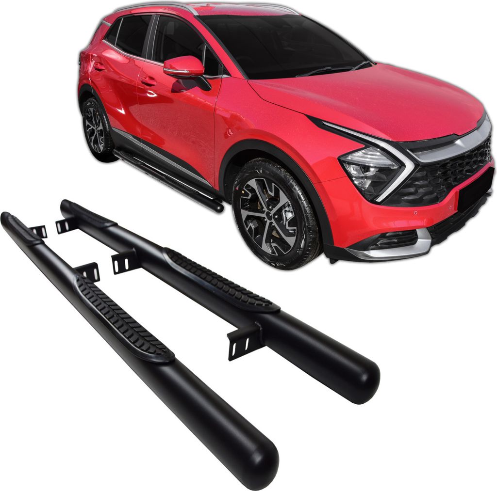 J&J AUTOMOTIVE | Trittbretter Schwellerrohre ø 76mm Kia Sportage ab 2022 Black