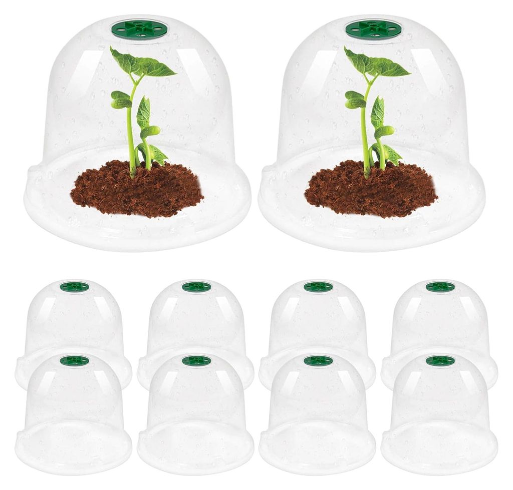 Feuchtigkeitskuppel | Anzuchtkuppel | Gartenpflanzenglocken | Transparente Glocken | Wiederverwendbares Kunststoff-Mini-Gewächshaus zum Erwärmen ...