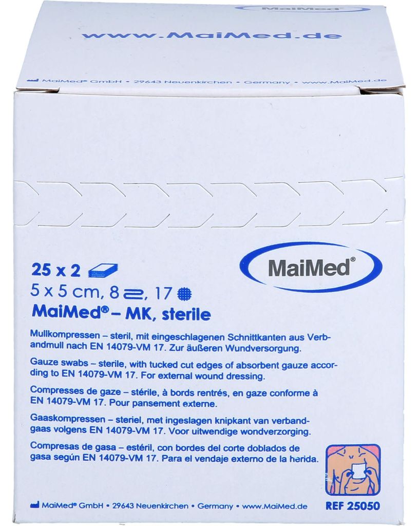 Compresses de gaze 5x5 8 fois stériles, 25X2 pcs KOM Image du produit 