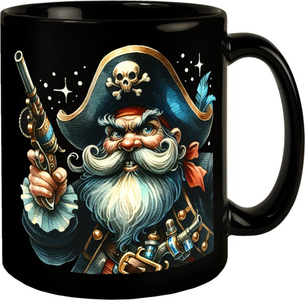böser Pirat Tasse in Schwarz