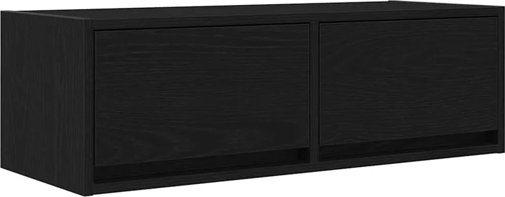Mobili TV Rovere Nero 2 Pezzi 80cm | Set Parete Attrezzata Sospesa - 6