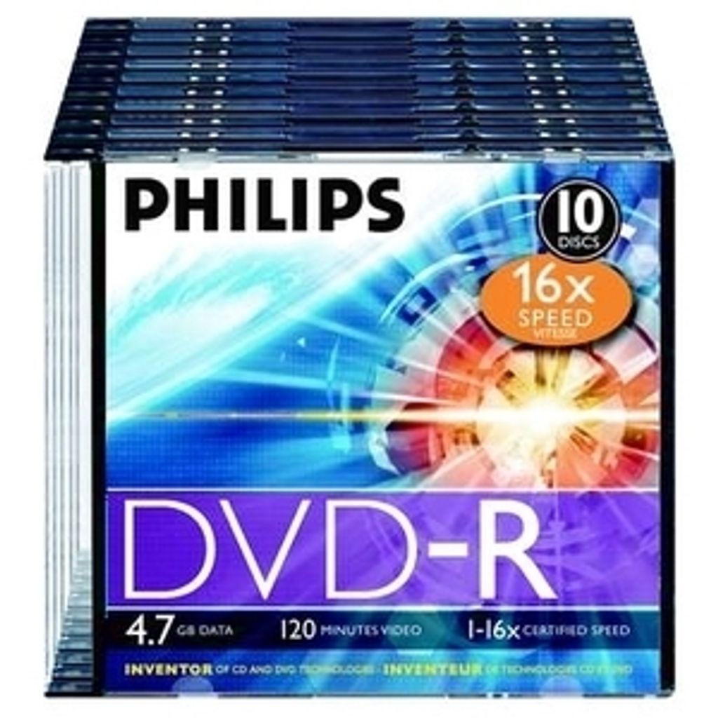 Philips DVD-Rohlinge, 120Min, 4.7GB, Speed 16x, Slimcase Produktbild 