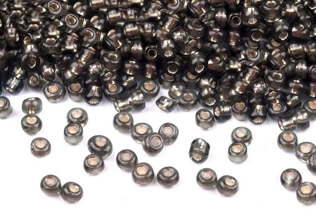 50g Rocailles Glasperlen 8/0 3mm grau