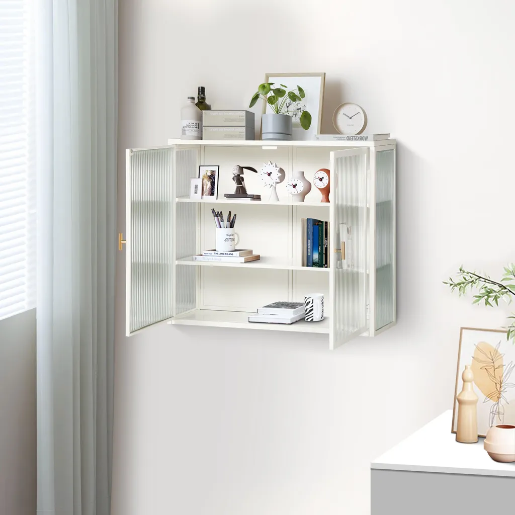 Meuble Haut de Rangement à 2 Portes Vitrées 70cm pour une Déco Moderne - 4