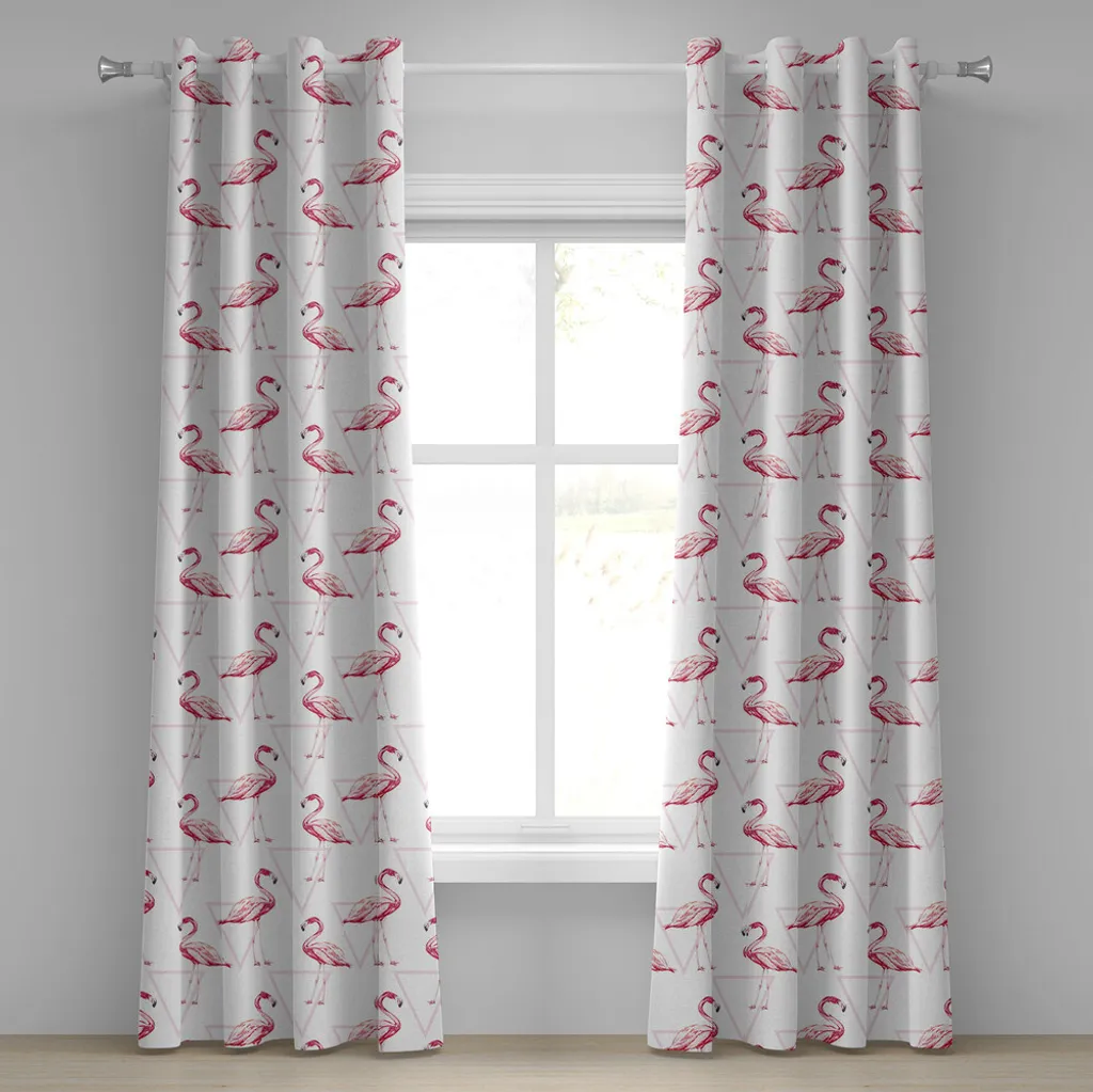 Rideau flamant rose et triangles roses en tissu imprimé haute qualité