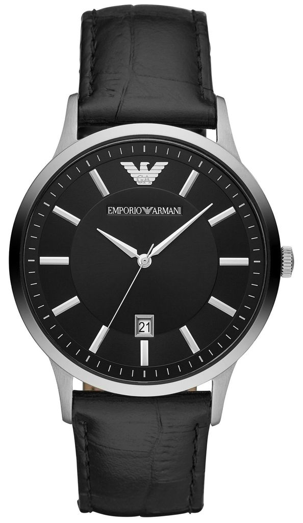 Emporio Armani AR11186 Uhr Herrenuhr Lederarmband Datum Produktbild 