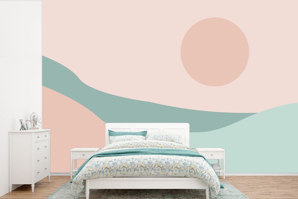 MuchoWow Fototapete für Wohnzimmer oder Schlafzimmer Wandtapete Vinyl Motivtapete Sommer - Strand - Meer - Sonne - 600x400 cm - Vinyltapeten