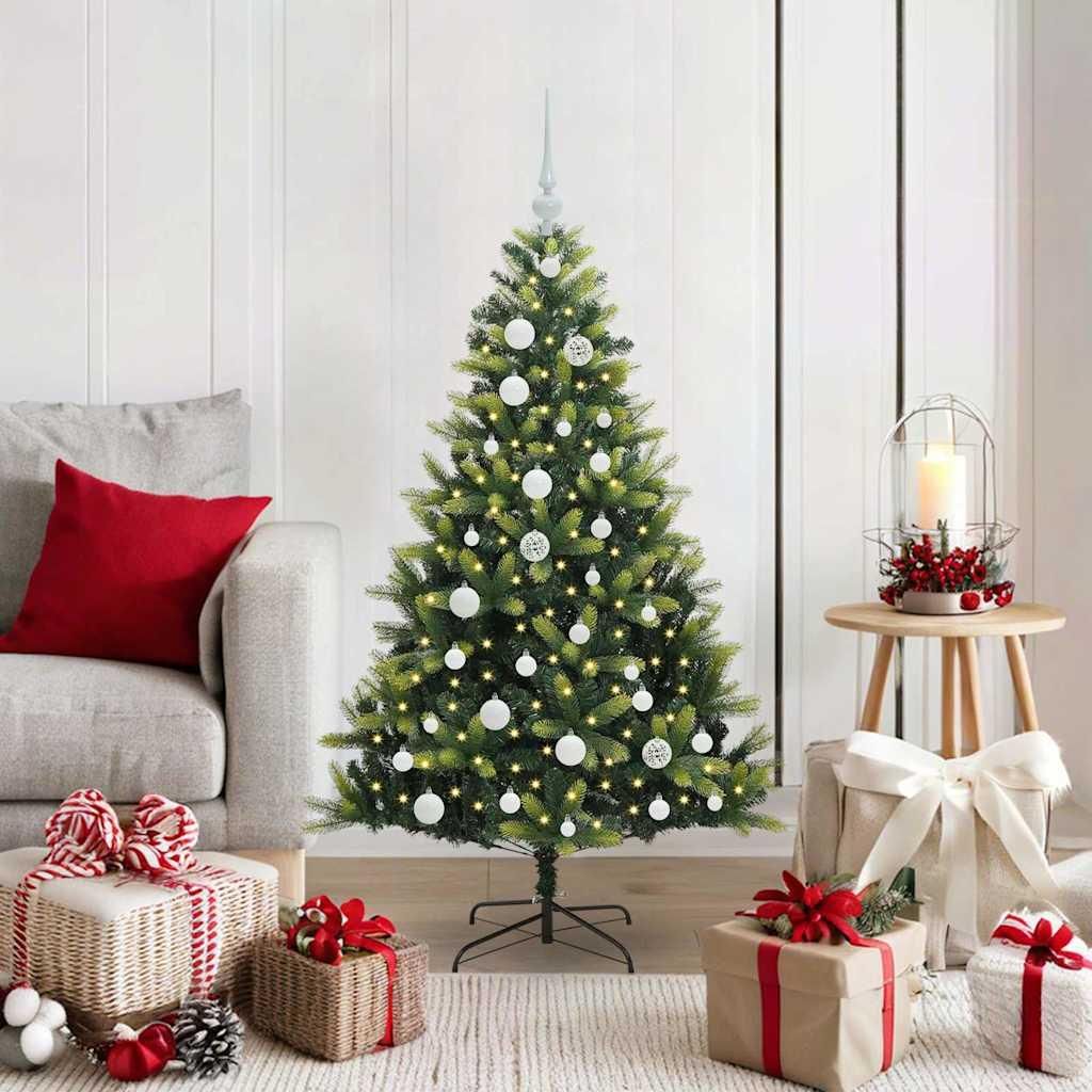 Maison Exclusive - Künstlicher geflammter Weihnachtsbaum 150 LEDs Grün 120 cm