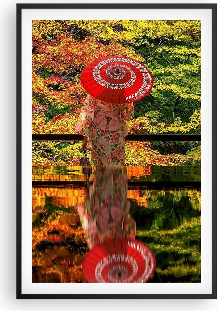 Gerahmtes Poster - Schwarzer Rahmen - Tubikoin Tempel Die Farben - 61x91,5 cm - Wand Bild - Wanddeko - Wandbilder - Kunstposter - Wandposter - Bild...