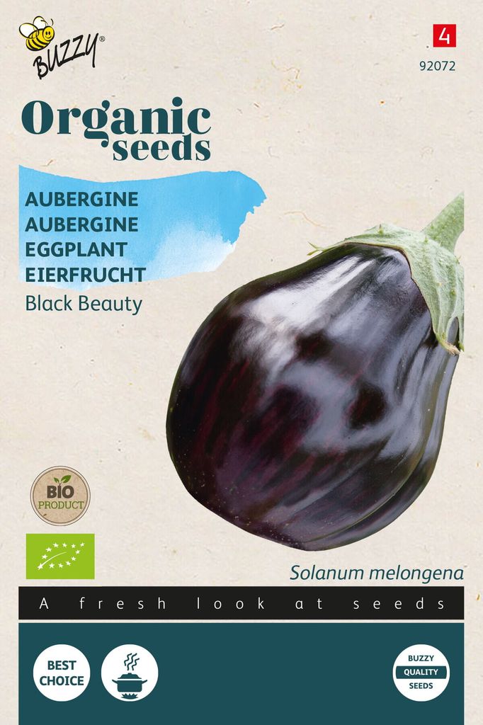 Buzzy Organic Eierfrucht Black Beauty - Samen - Ca. 0,15 gr | Buzzy_92072