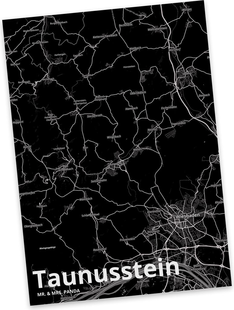 Mr. & Mrs. Panda Postkarte Taunusstein - Geschenk, Fotokarte, Postkarten, Ansichtskarte, Stadt Dorf Karte Landkarte Map Stadtplan, Grußkarte, Ansi...