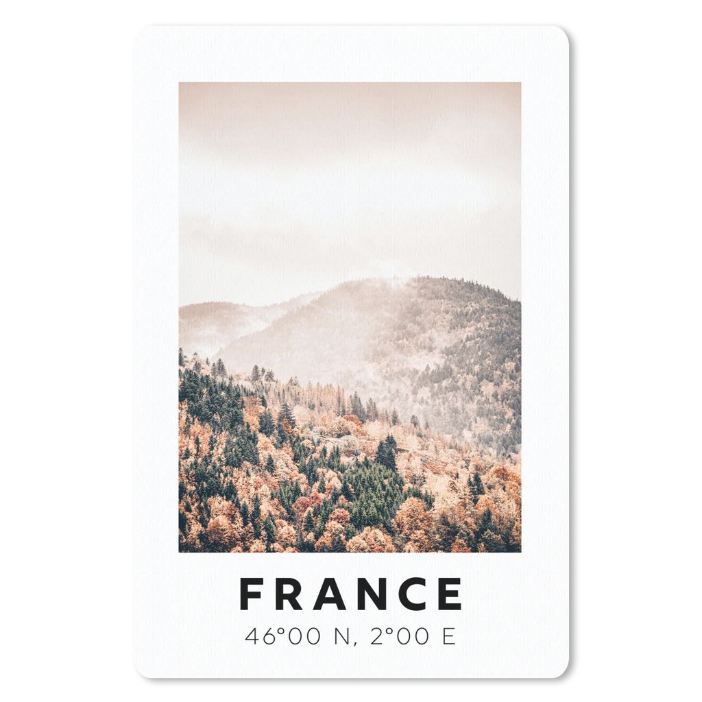 MuchoWow Mauspad Mousepad Frankreich - Wald - Herbst - Berge 40x60 cm - Mousepads - Maus Mat - Pad - Mausunterlage - Schreibtisch Accesoire