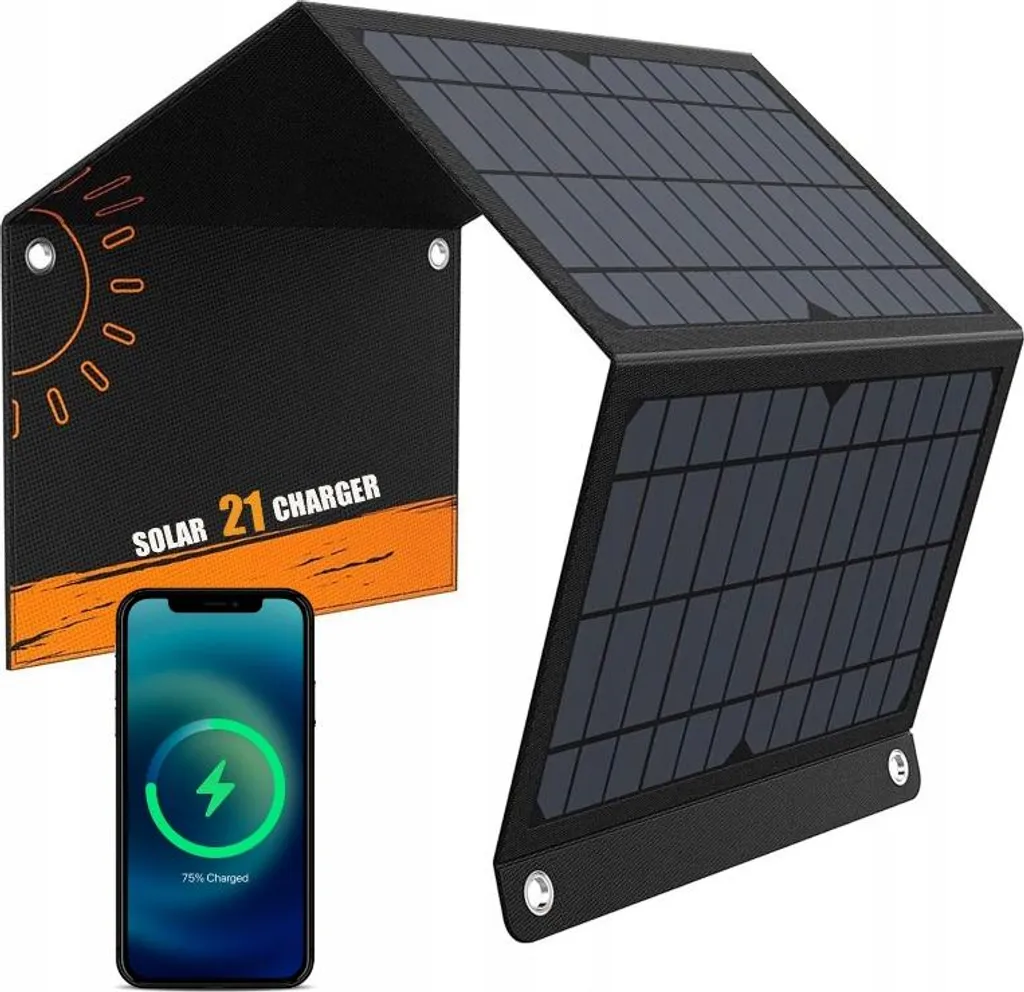 Panneau solaire de voyage 21W pour camping et randonnée Chargeur USB