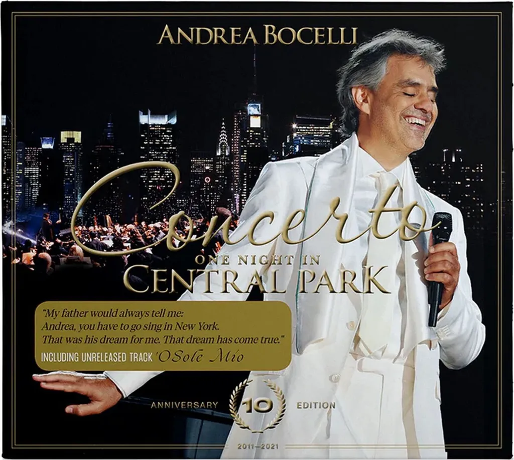 Album CD Andrea Bocelli Concerto One Night in Central Park Version Anniversaire