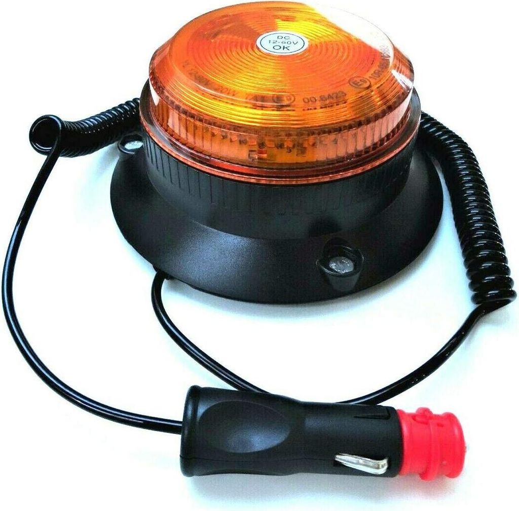 Rundumleuchte LED 4 Blitzmuster 9-80V ECE R65 R10 E9 Magnet für PKW LKW Traktor
