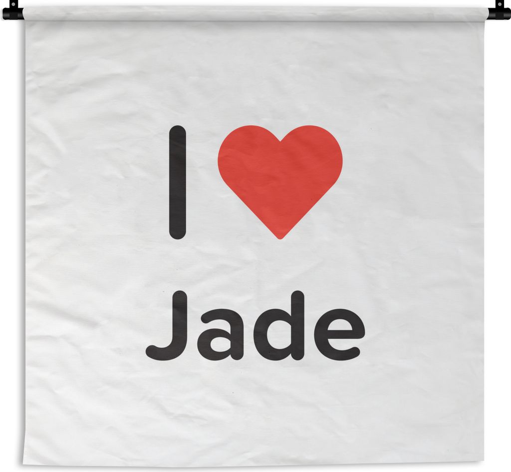 MuchoWow Wandteppich Wandbehang Ich liebe - Jade - Mädchen 150x150 cm Tapisserie Dekoration Wandtuch - Wohnaccessoires - Modernes