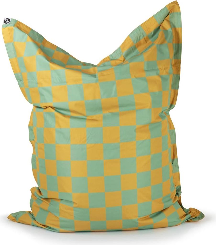 LUMALAND Sitzsack In-& Outdoor Karo 380l senfgelb/pastellgrün